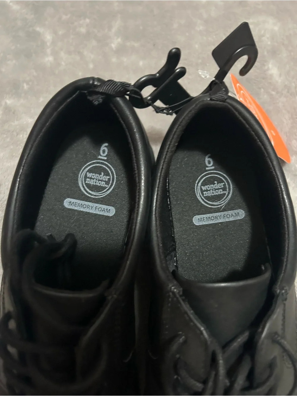 Boys Black Lace-Up Dress Shoes